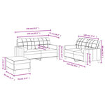 vidaXL Ensemble de canapés 3 Pièces avec coussins rouge bordeaux tissu