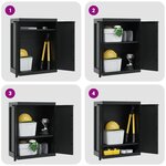 vidaXL Armoire de rangement d'extérieur noir 65x37x85 cm PP