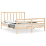 vidaXL Cadre de lit avec tête de lit 160x200 cm bois massif