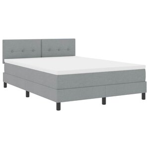 vidaXL Lit à ressorts avec matelas Gris clair 160 x 200 cm tissu