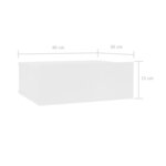 vidaXL Tables de chevet flottantes 2 Pièces Blanc bois d’ingénierie