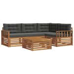 vidaXL Ensemble de canapés d'extérieur 5 Pièces Naturel et Anthracite