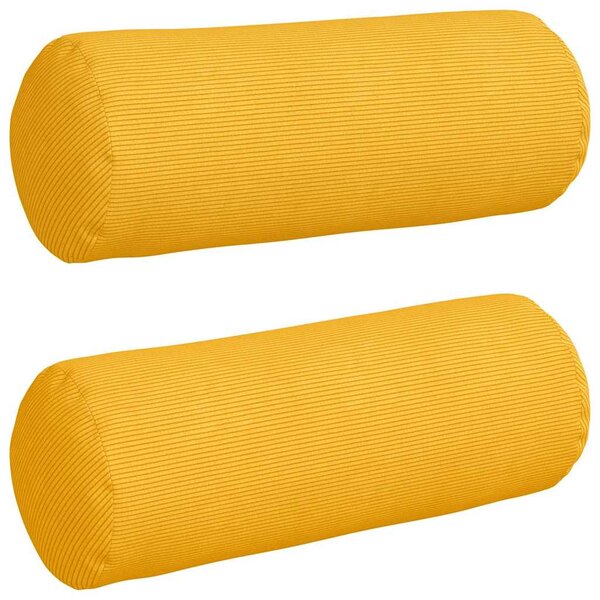 vidaXL Coussins d'accent 2 Pièces Jaune clair Ø 25 x 70 cm