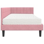 vidaXL Cadre de lit d'angle avec matelas 2 pc Rose 100 x 200 cm