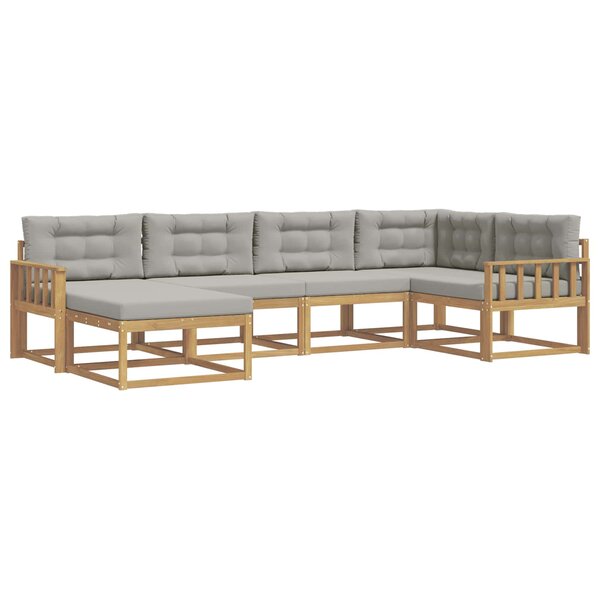 vidaXL Ensemble de canapés d'extérieur 5 Pièces Blanc et gris clair