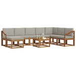 vidaXL Ensemble de canapés d'extérieur 9 Pièces Gris Naturel et Clair