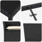vidaXL Ensemble de Salle à Manger de Jardin de 7 Pièces avec Coussins en Poly Rattan Noir