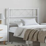 vidaXL Tête de lit métal blanc 100 cm