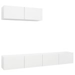 vidaXL Meubles TV 3 Pièces Blanc Bois d'ingénierie