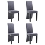 vidaXL Chaises à manger lot de 4 gris similicuir daim