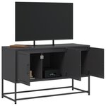 vidaXL Meuble TV noir 100 5x39x60 5 cm acier