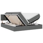 vidaXL Lit de rangement LED avec matelas Gris foncé 180 x 200 cm Tissu