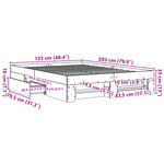 vidaXL Cadre de lit sans matelas gris béton 120x200 cm bois ingénierie
