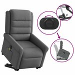 vidaXL Fauteuil inclinable de massage électrique Gris foncé Tissu