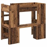 vidaXL Cadre de lit superposé avec bureau Bois ancien 90 x 190 cm