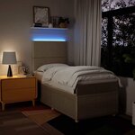 vidaXL Sommier à lattes de lit et matelas Crème 90x190 cm Tissu