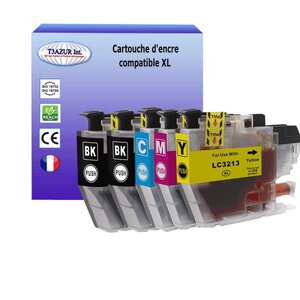 T3AZUR Lot de 5 Cartouches compatibles avec Brother LC3213 XL pour Brother MFC-J491DW  MFC-J497DW  MFC-J890DW  MFC-J895DW
