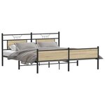 vidaXL Cadre de lit en métal sans matelas chêne sonoma 183x213 cm