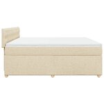 vidaXL Sommier à lattes de lit avec matelas Crème 200x200 cm Tissu