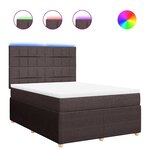 vidaXL Sommier à lattes de lit avec matelas Marron foncé 140x190 cm