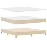 vidaXL Lit à ressorts avec matelas tissu crème  180x200 cm.