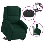 vidaXL Fauteuil inclinable Vert foncé Velours