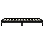 vidaXL Cadre de lit Noir 90x200 cm Bois de pin massif