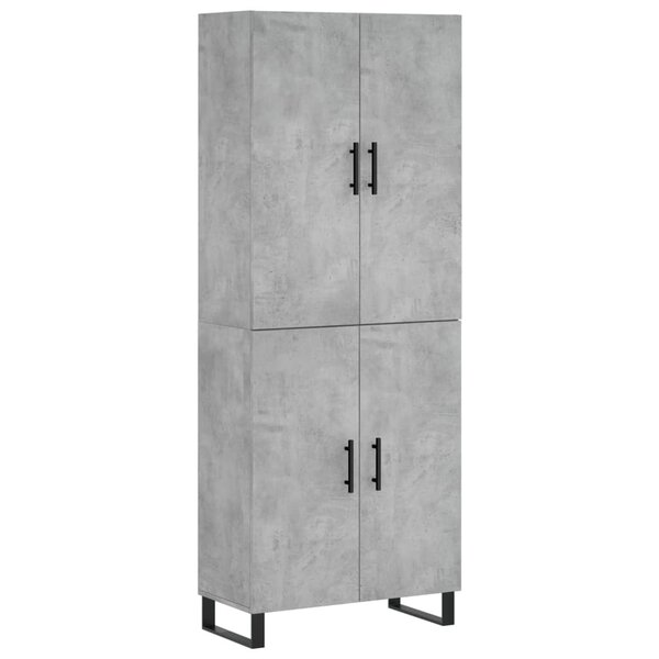 vidaXL Buffet haut Gris béton 69 5x34x180 cm Bois d'ingénierie