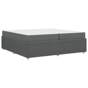 vidaXL Cadre de lit avec matelas Gris foncé 200 x 200 cm tissu