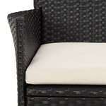 vidaXL Ensemble à manger de jardin avec coussins 3 Pièces Noir
