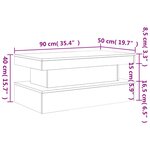 vidaXL Table basse avec lumières LED chêne marron 90x50x40 cm
