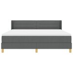 vidaXL Lit à ressort avec matelas  gris foncé  180 x 200 cm  tissu