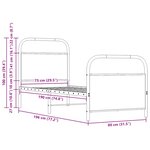 vidaXL Cadre de lit sans matelas 75x190cm chêne sonoma bois ingénierie