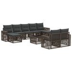 vidaXL Ensemble de canapé de jardin 10 Pièces Gris et Gris foncé
