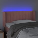vidaXL Tête de lit à LED Rose 93x16x78/88 cm Velours