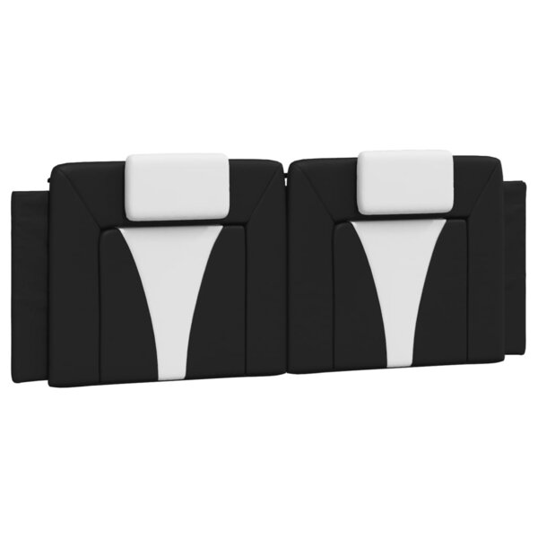 vidaXL Coussin de tête de lit Viana noir et blanc 152 cm similicuir