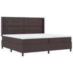 Lit à ressort vidaXL avec matelas et LED Marron foncé 200x200 cm Tissu