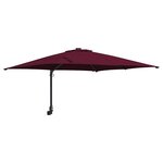 vidaXL Parasol de jardin Rouge bordeaux 248.5 x 247.5 x 160 cm tissu
