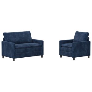 vidaXL Ensemble de Canapés 2 Pièces Bleu marine Polyester