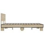 vidaXL Cadre de lit chêne sonoma 140x190 cm bois d'ingénierie et métal