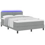 vidaXL Lit à ressorts avec matelas Gris clair 140 x 200 cm tissu
