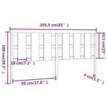 vidaXL Tête de lit Noir 205 5x4x100 cm Bois massif de pin