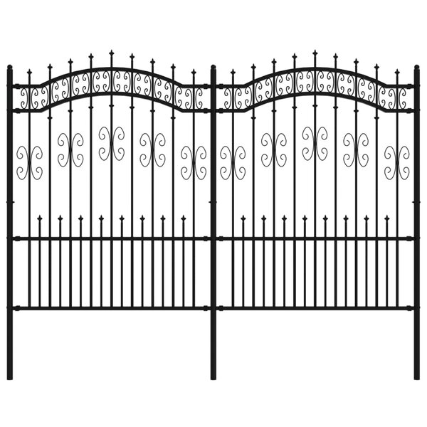 vidaXL Clôture de jardin avec sommet de lance Noir 190 cm