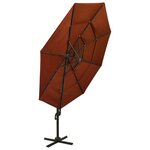 vidaXL Parasol de jardin à 4 niveaux avec mât en aluminium terre cuite