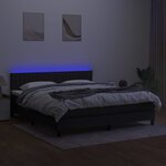vidaXL Sommier à lattes de lit avec matelas LED Noir 160x200 cm Tissu
