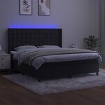 vidaXL Sommier à lattes de lit matelas et LED Noir 180x200 cm Velours