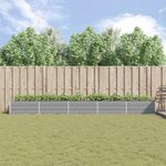 vidaXL Jardinière Gris clair 195 x 100 x 45 cm Acier galvanisé