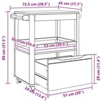 vidaXL Chariot de cuisine FLORO Blanc 72 5 x 45 x 80 cm