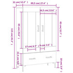 vidaXL Buffet haut blanc 69 5x31x115 cm bois d'ingénierie