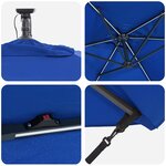 vidaXL Parasol banane à mât déporté Bleu 294 x 200 x 254 cm